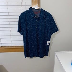 Blue short sleeve button down shirt
